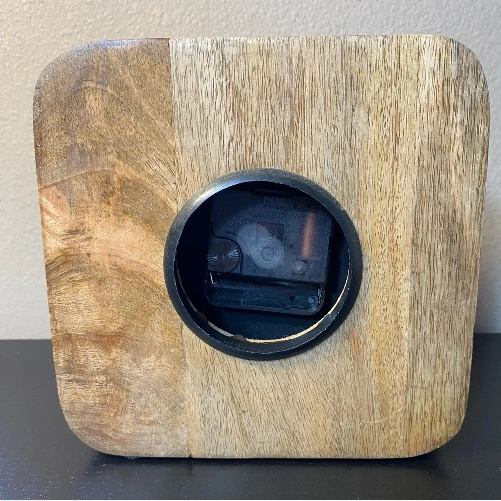 Wooden Square Table Clock 7”x7” - Picture 5 of 10